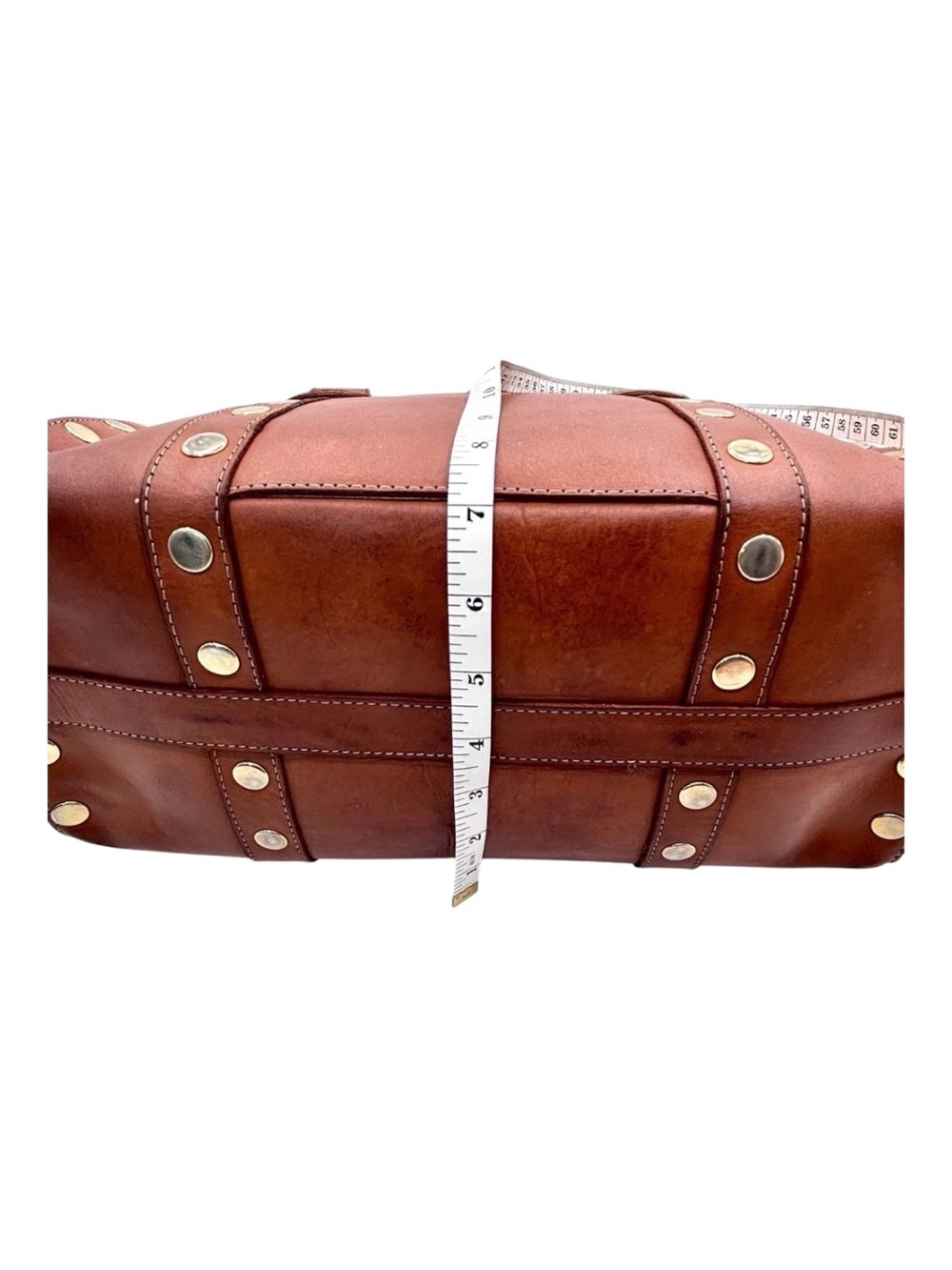 Hammitt Westwood Bag Elevated Chic Gold Studded Rivets Dr Brown Leather Satchel - Picture 6 of 14